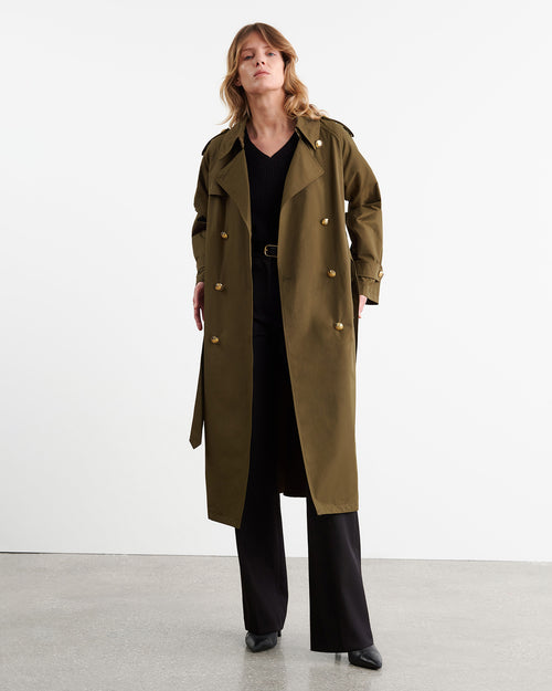 TOUSSAINT TRENCH COAT IN OLIVE GREEN