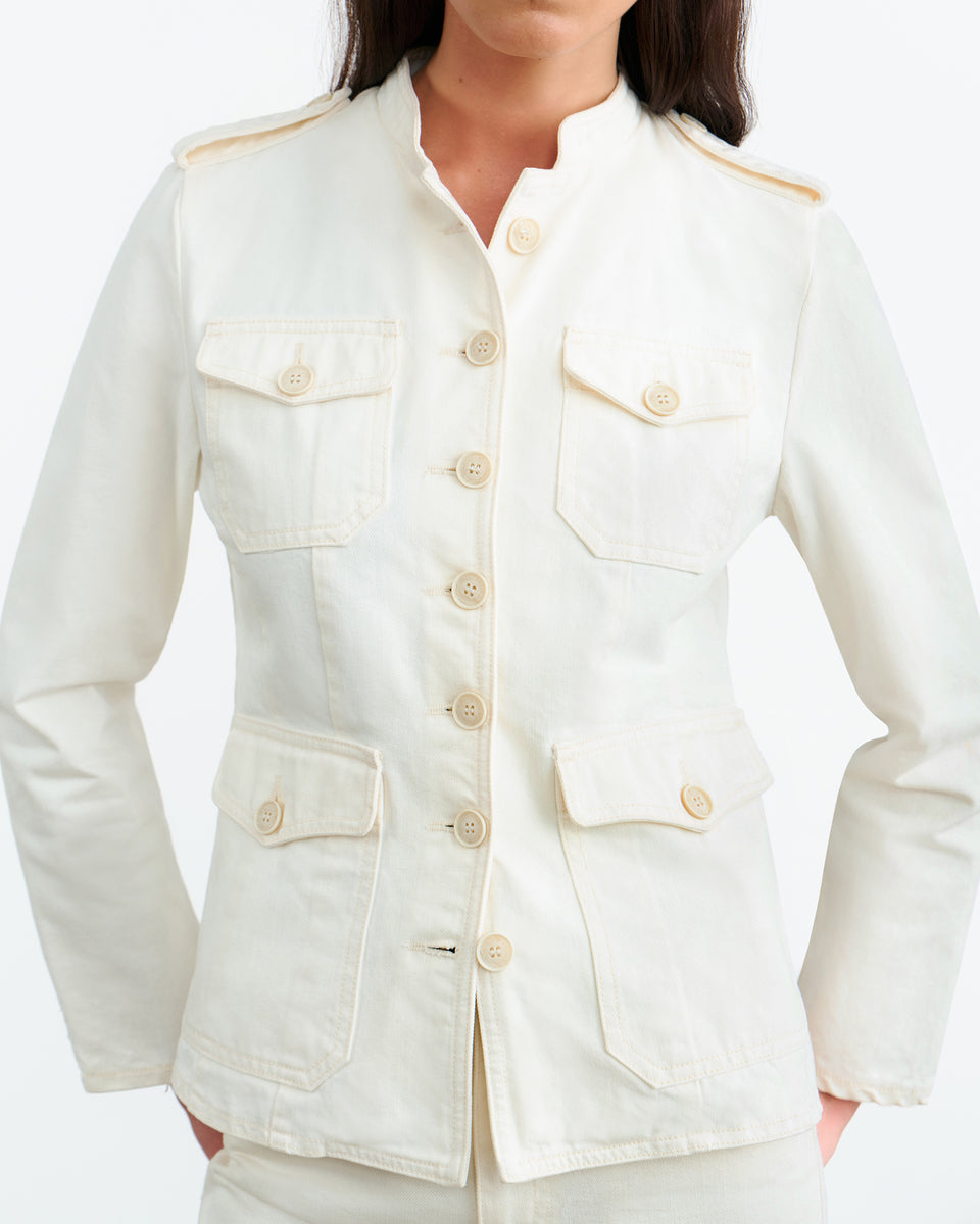 GERALDINE DENIM JACKET IN CREAM