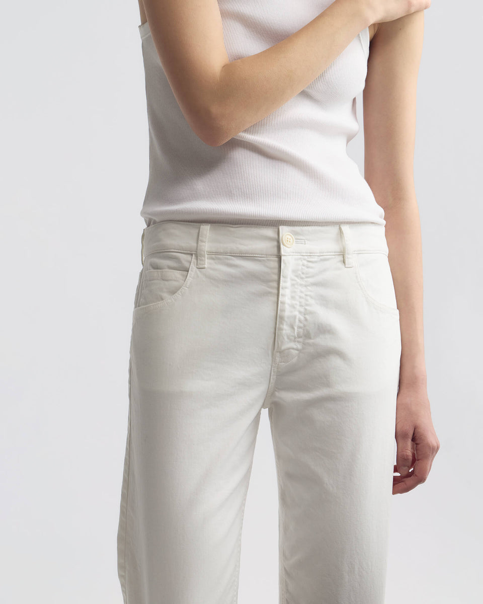 LORIMER COTTON PANT IN WHITE