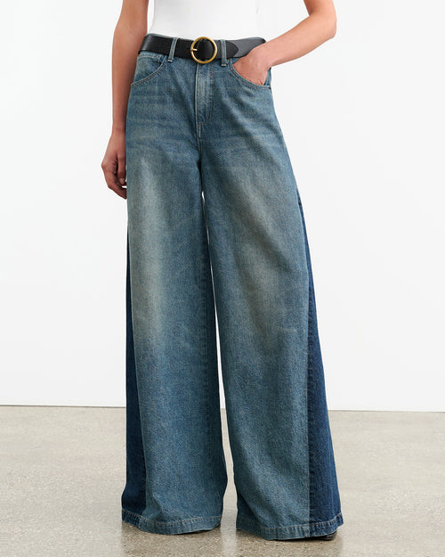 EBONY JEAN IN BLUE DENIM PATCHWORK