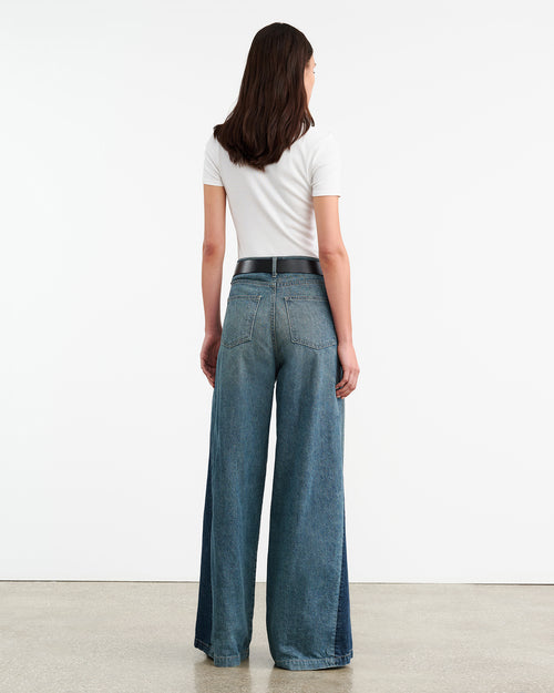EBONY JEAN IN BLUE DENIM PATCHWORK