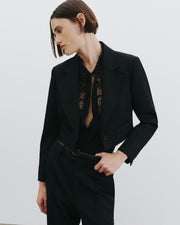 ZOLA LACE SILK SHIRT IN BLACK