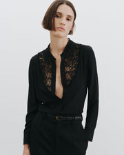 ZOLA LACE SILK SHIRT IN BLACK