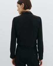 ZOLA LACE SILK SHIRT IN BLACK