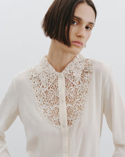 ZOLA LACE SILK SHIRT IN IVORY