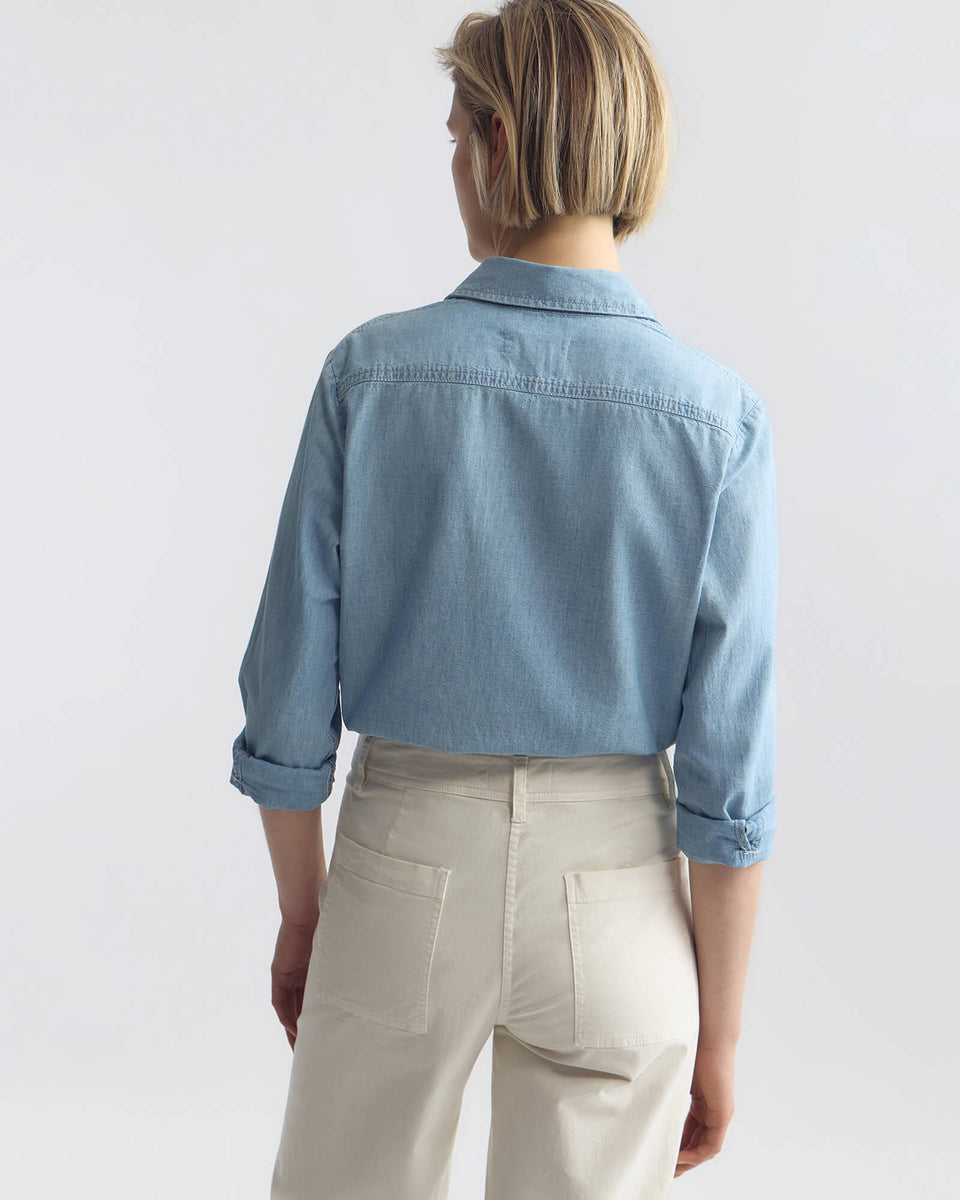 grey denim dress shirt MONTI DENIM SHIRT