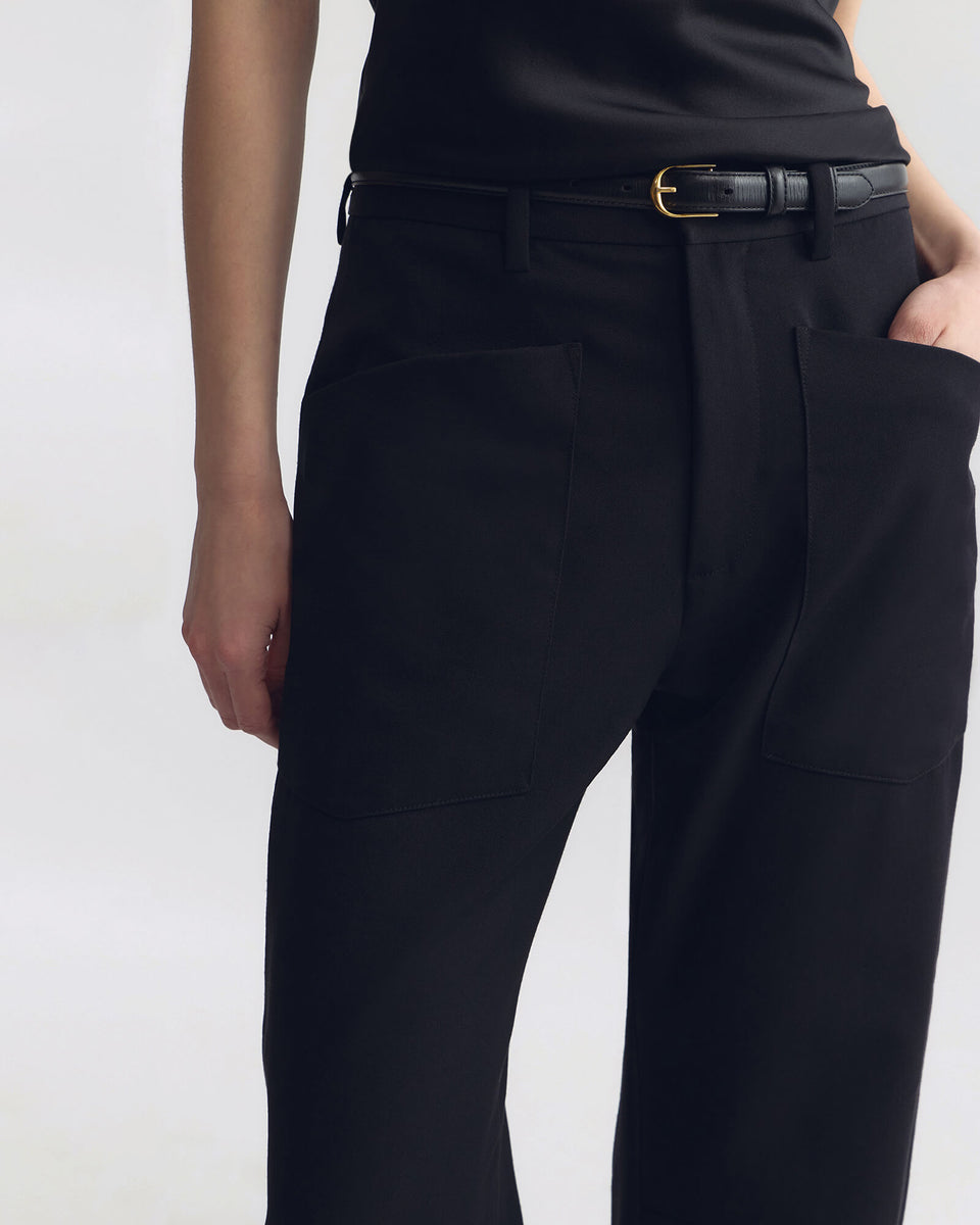 SHON WOOL PANT IN BLACK