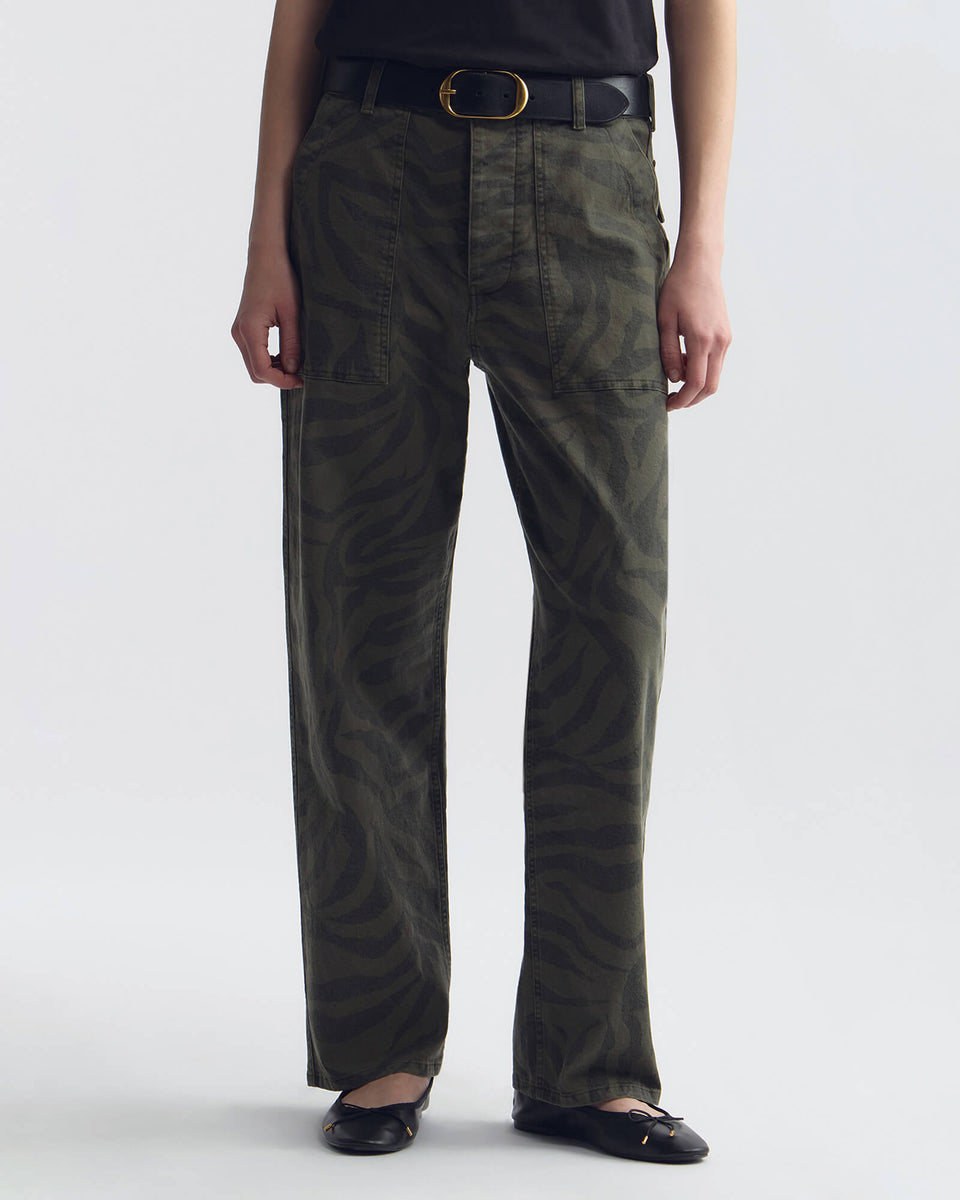 EARL COTTON PANT IN CAMO ZEBRA