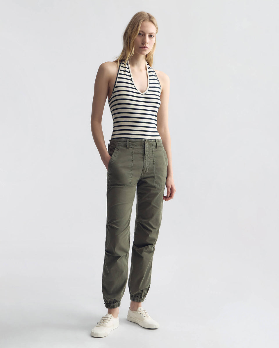 UTILITY COTTON PANT IN VINTAGE WASHED - THYME