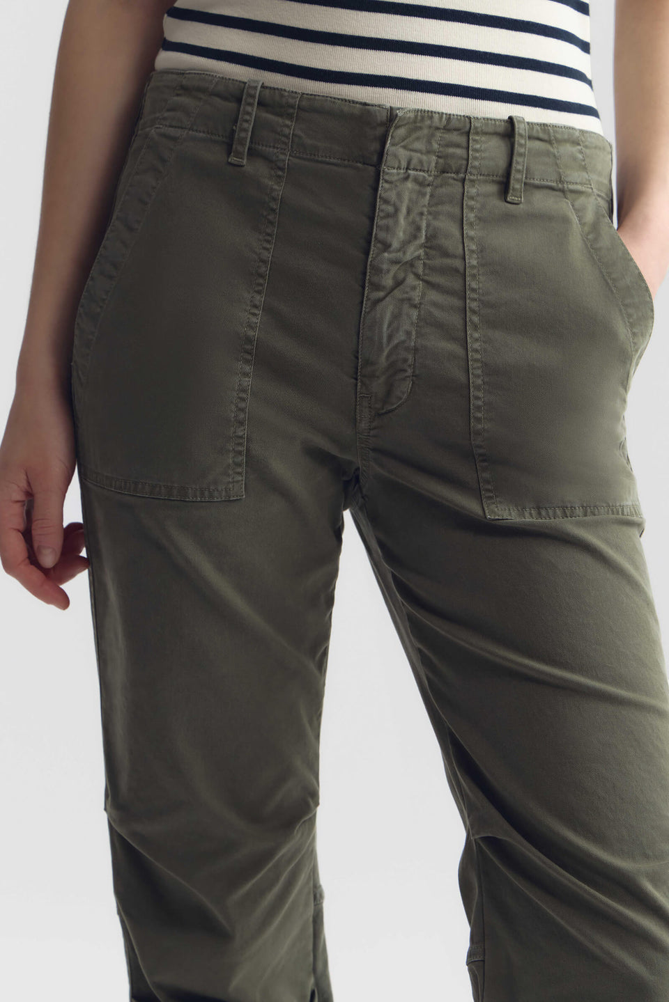 UTILITY COTTON PANT IN VINTAGE WASHED - THYME