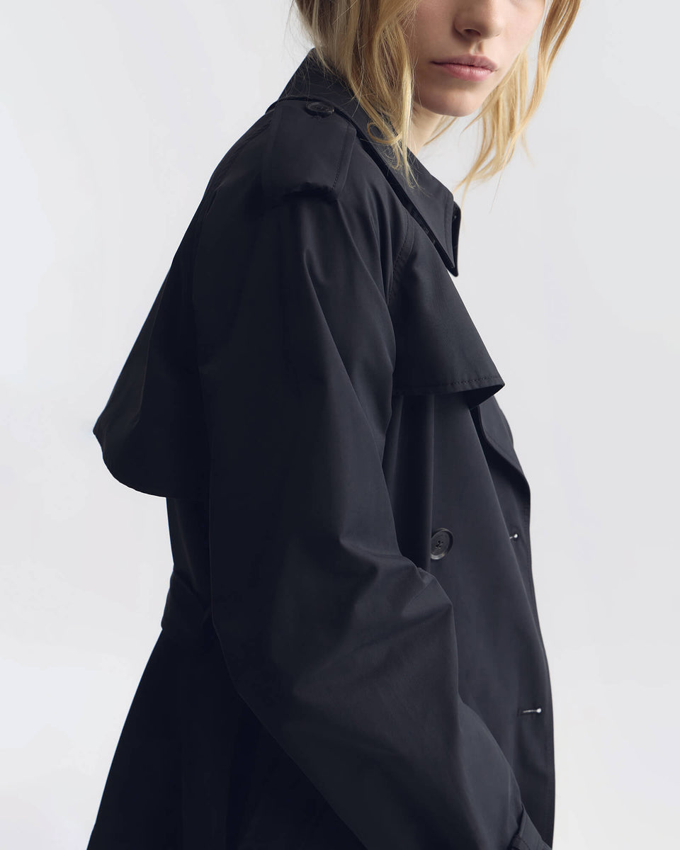 TANNER TRENCH COAT IN BLACK