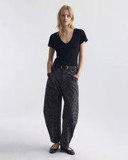 SHON ZEBRA PANT IN CHARCOAL ZEBRA