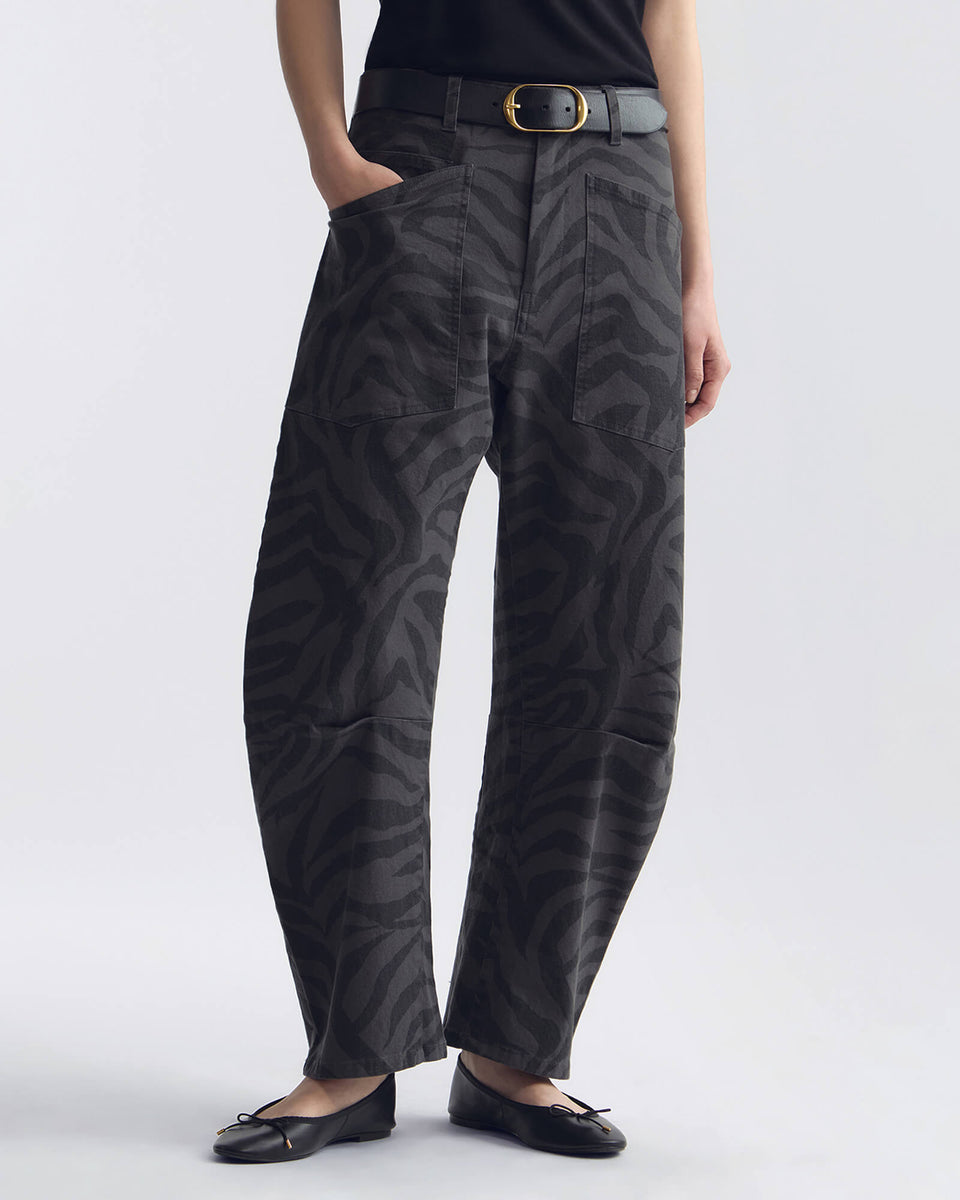 SHON ZEBRA PANT IN CHARCOAL ZEBRA
