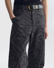 SHON ZEBRA PANT IN CHARCOAL ZEBRA