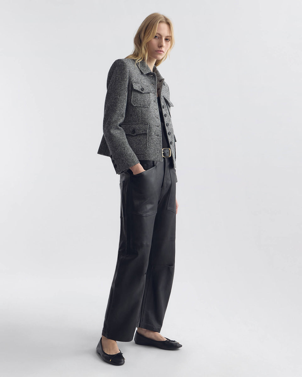 JAMISON JACKET IN BLACK DONEGAL