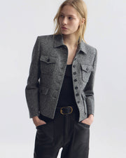 JAMISON JACKET IN BLACK DONEGAL