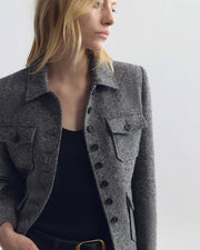 JAMISON JACKET IN BLACK DONEGAL