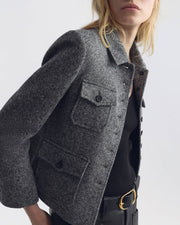 JAMISON JACKET IN BLACK DONEGAL
