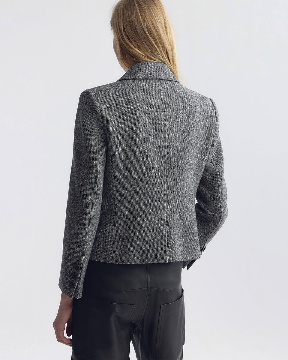 JAMISON JACKET IN BLACK DONEGAL