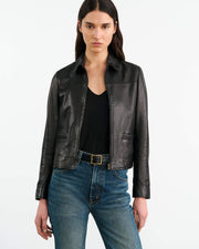 FREDDIE LEATHER JACKET IN BLACK