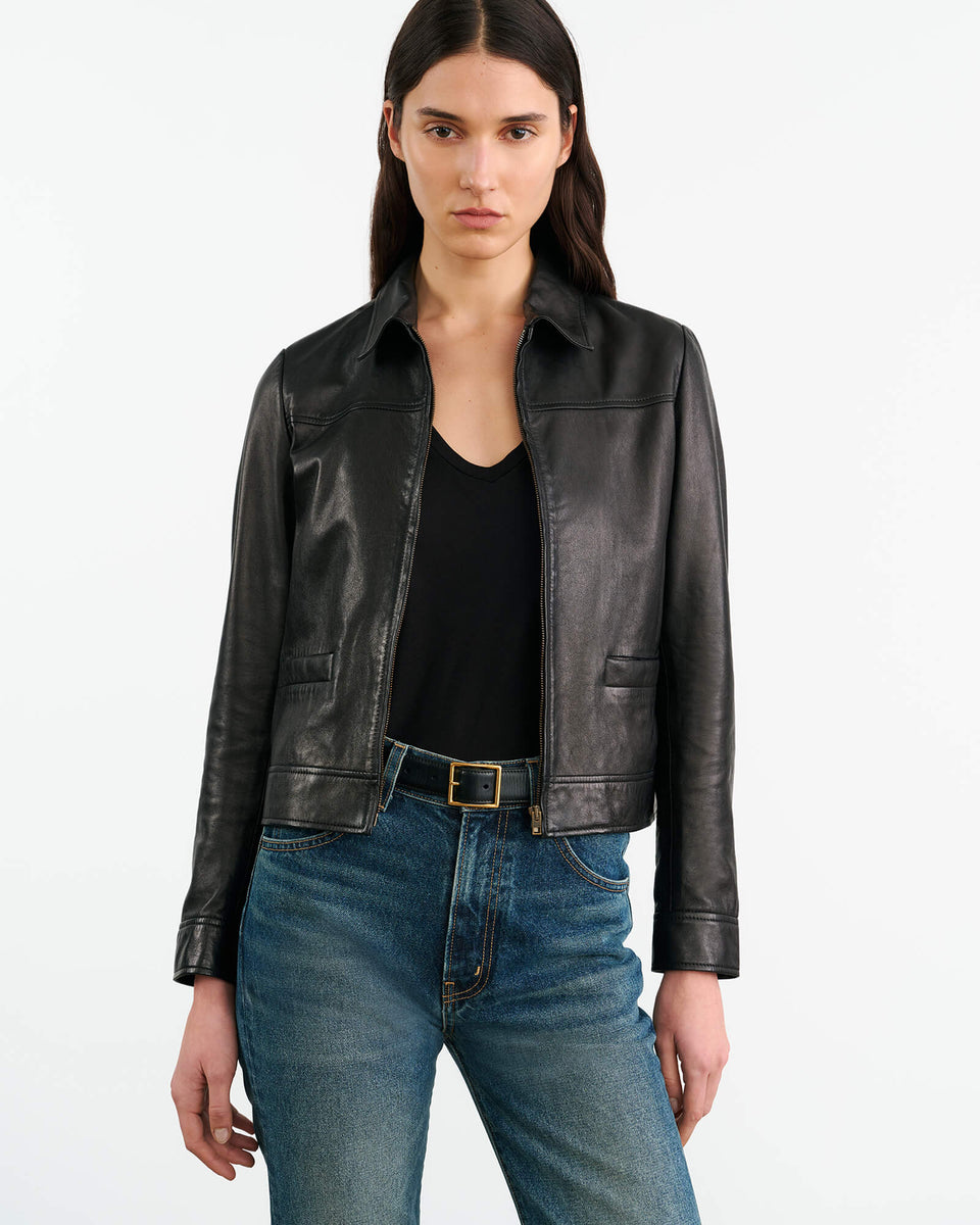FREDDIE LEATHER JACKET IN BLACK