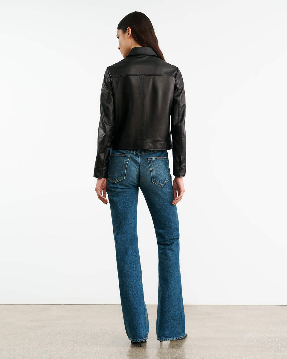 FREDDIE LEATHER JACKET IN BLACK