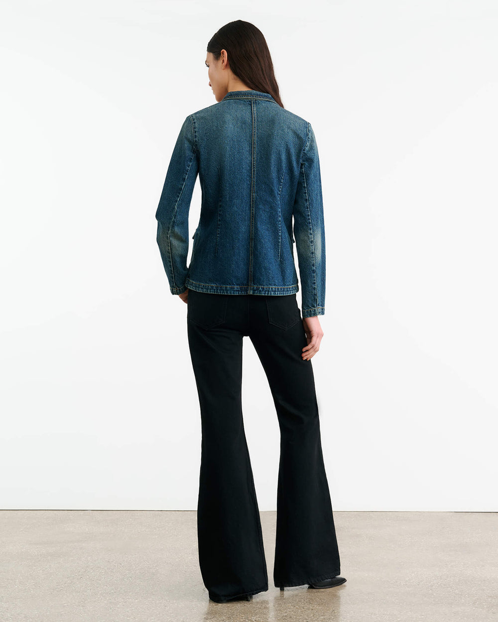 ELTON DENIM BLAZER IN SIMON WASH