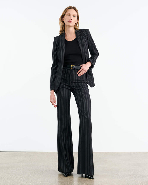 ANABEL BLAZER IN BLACK PINSTRIPE