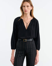 CRISTO SILK BLOUSE IN BLACK