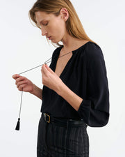 CRISTO SILK BLOUSE IN BLACK