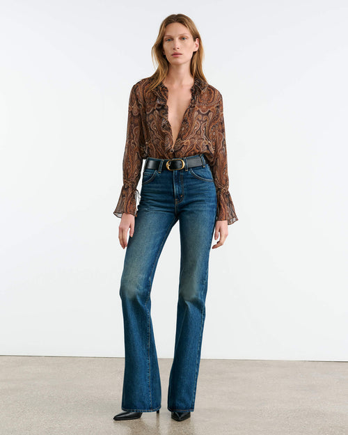 CECILY SILK BLOUSE IN MEDALLION PAISLEY