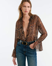 CECILY SILK BLOUSE IN MEDALLION PAISLEY