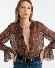 CECILY SILK BLOUSE IN MEDALLION PAISLEY