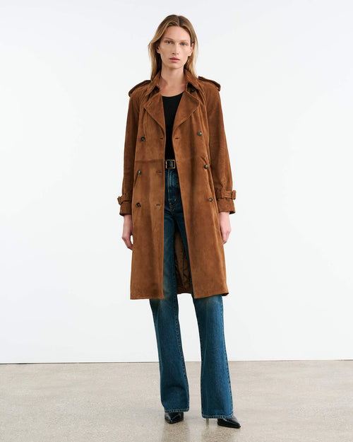 RENEA SUEDE TRENCH COAT IN MARTORA