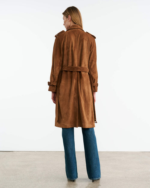 RENEA SUEDE TRENCH COAT IN MARTORA
