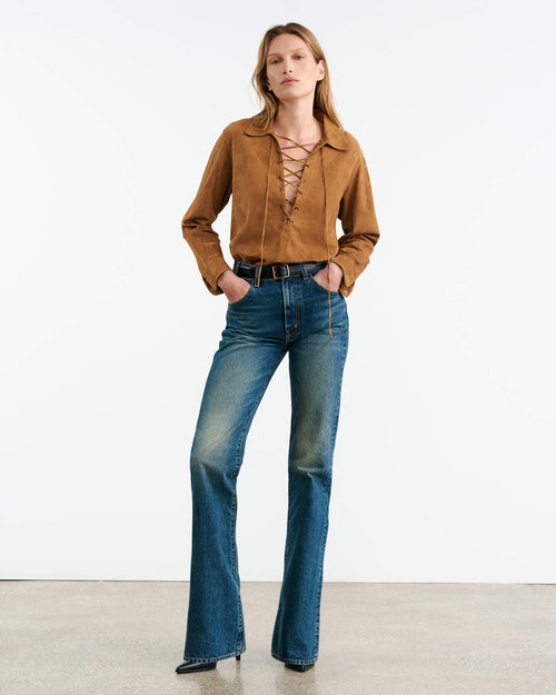 JIMI SUEDE SHIRT IN FAWN