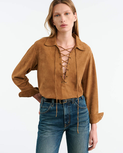 JIMI SUEDE SHIRT IN FAWN