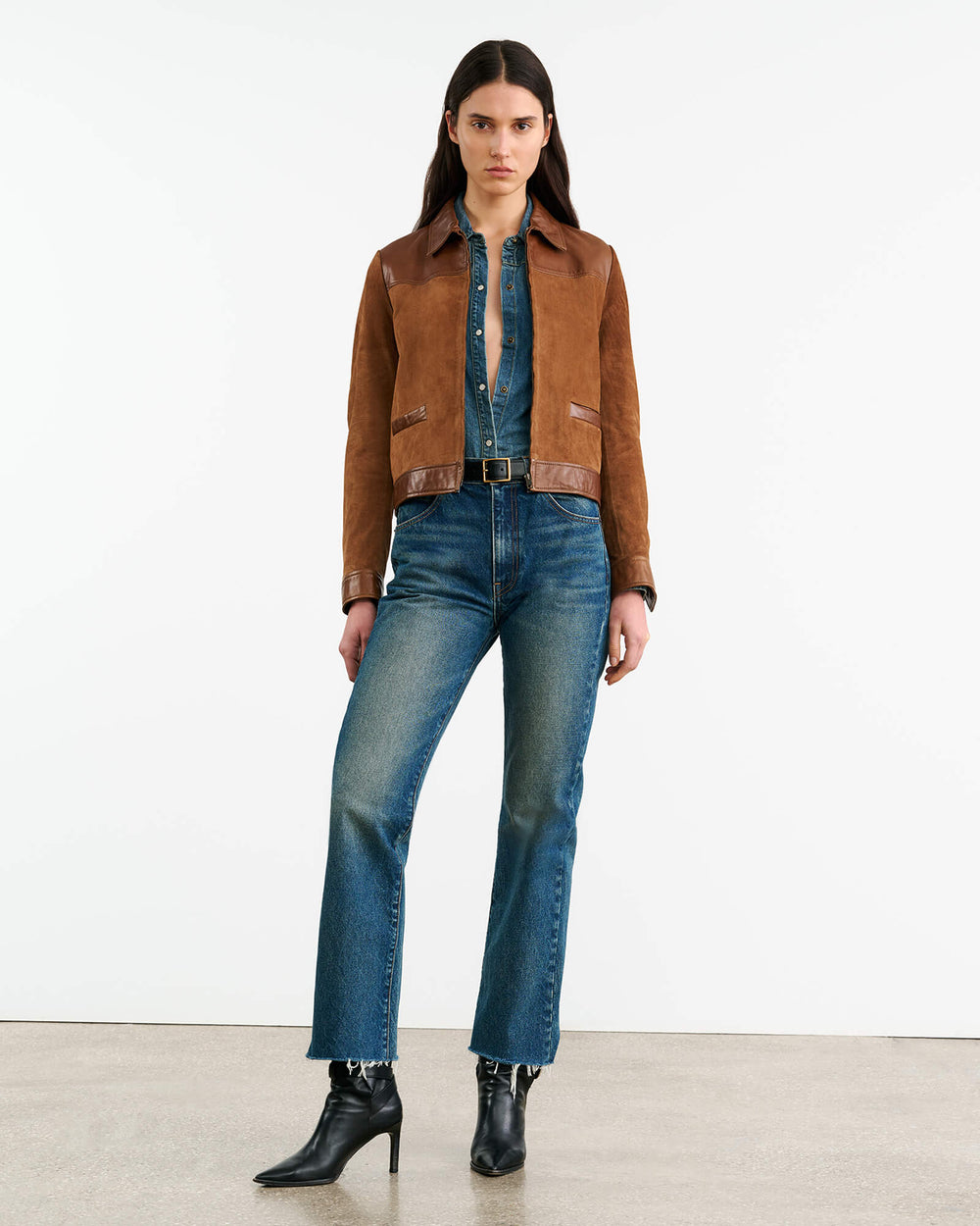 FREDDIE SUEDE JACKET IN MARTORA/COGNAC