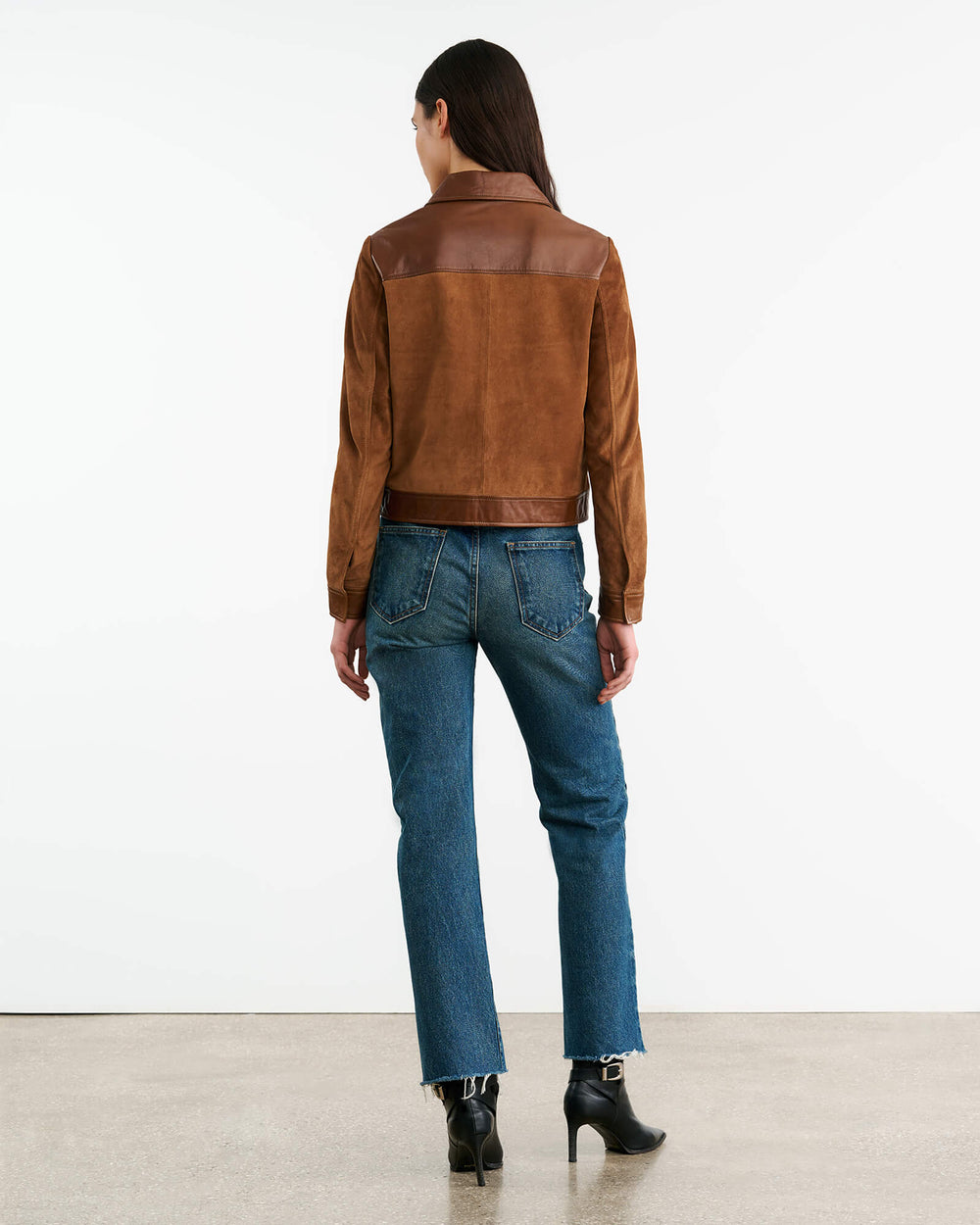 FREDDIE SUEDE JACKET IN MARTORA/COGNAC
