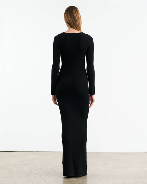 ROXY KNIT DRESS IN BLACK