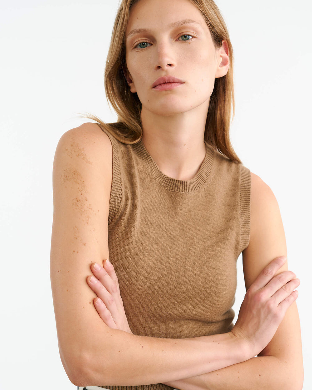 MAY CASHMERE TANK IN TAN