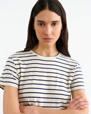 LANA TEE IN NATURAL/NAVY STRIPE