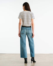 LANA TEE IN NATURAL/NAVY STRIPE