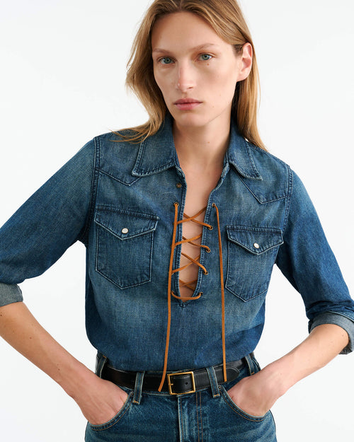 COLLINS DENIM SHIRT IN CLASSIC WASH