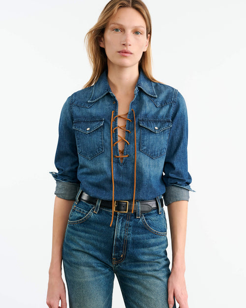 COLLINS DENIM SHIRT IN CLASSIC WASH