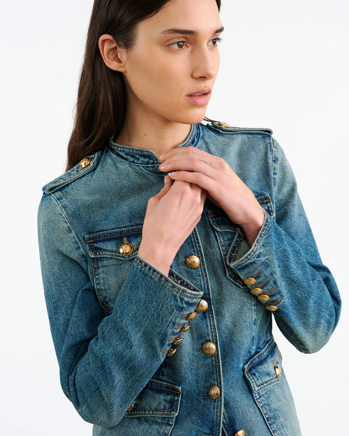 GERALDINE DENIM JACKET IN SIMON WASH