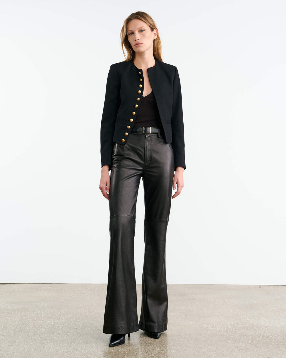 ROE LEATHER PANT IN BLACK
