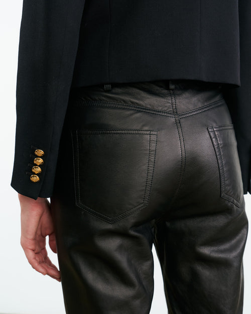 ROE LEATHER PANT IN BLACK