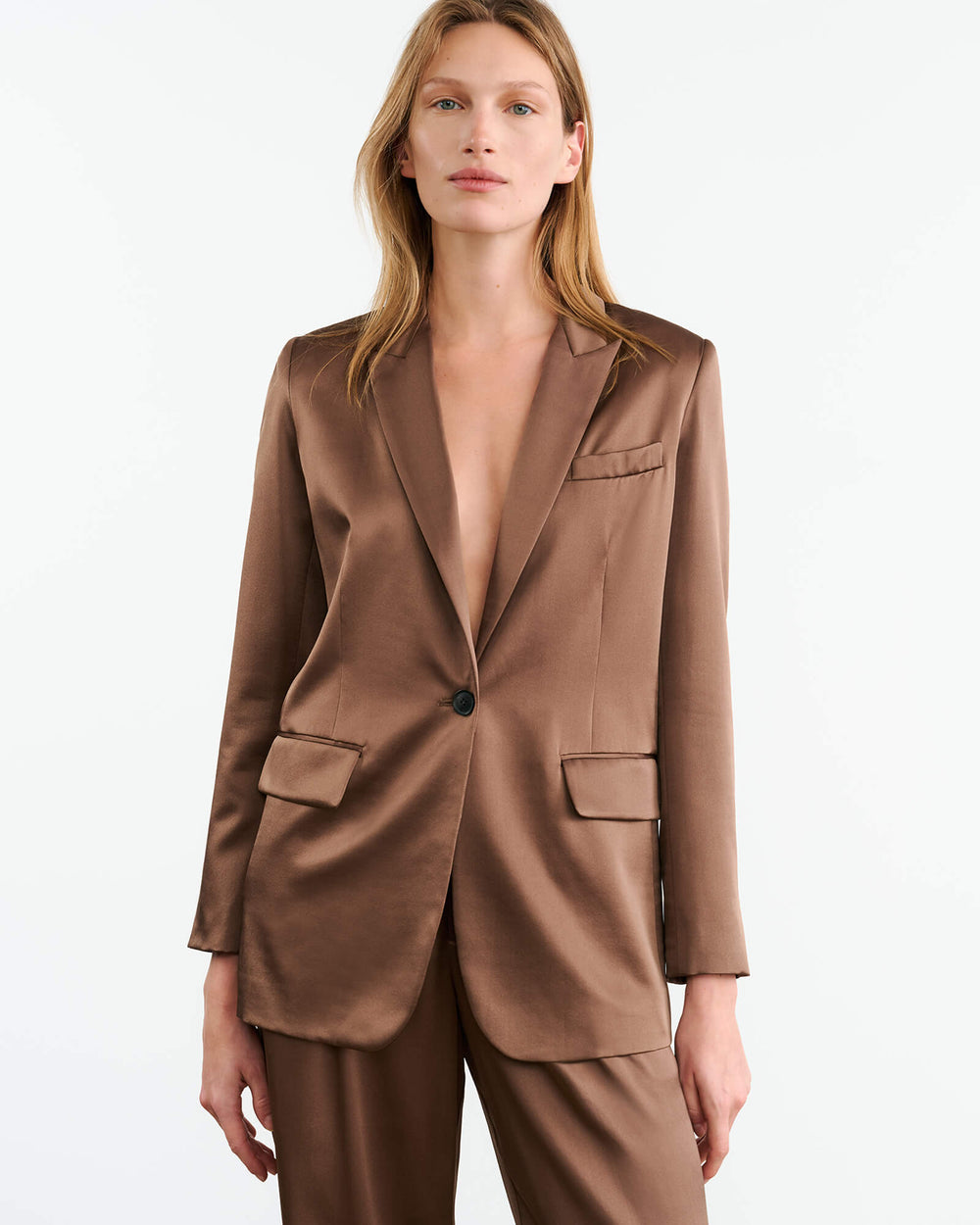 EVELINE SILK JACKET IN TAUPE