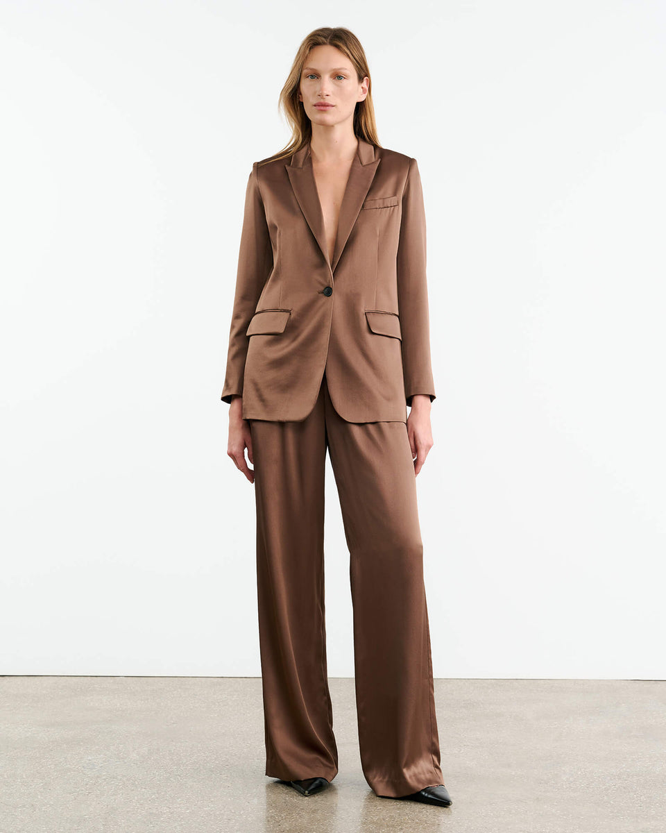 EVELINE SILK JACKET IN TAUPE